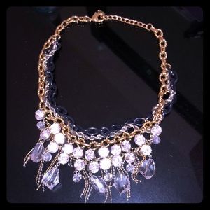 Rhinestone statement chain necklace